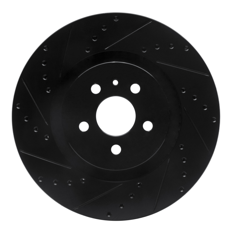 Ford Edge Brake Rotor (1) - Front Left - R1 Concepts - Drilled & Slotted - Black - `15-`21